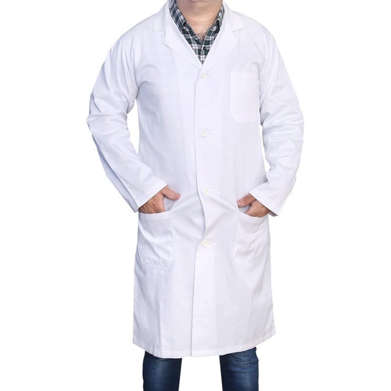 DR Instruments DR Uniforms - Unisex Lab Coat (60% Cotton / 40% Polyester) Sanforized to Prevent Shrinking - (White) - 4XL - Image 1